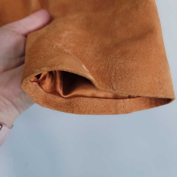 Vintage LAURA ASHLEY Burnt Orange Suede Lightweight Jacket/blazer Sz M - Picture 6 of 10